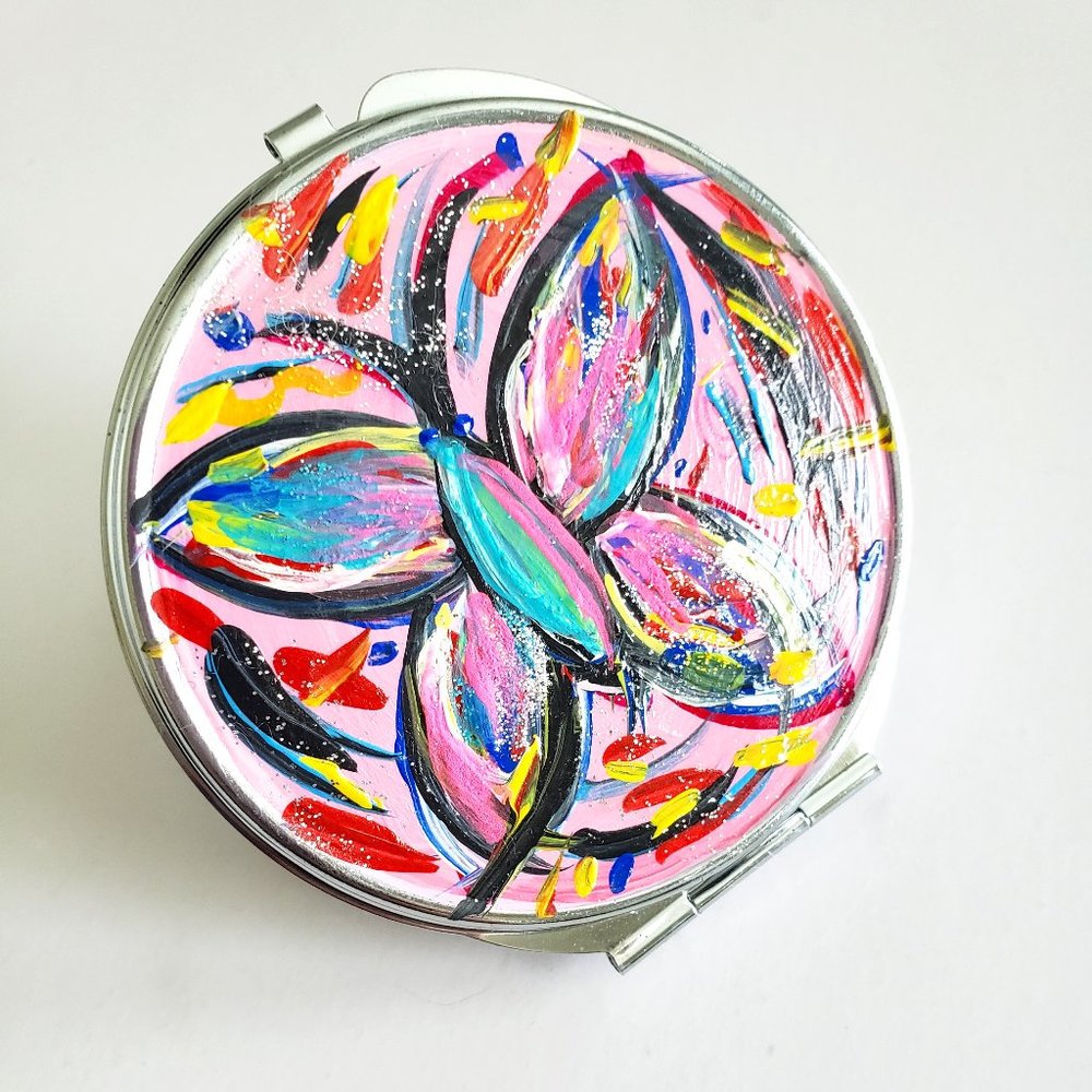 Hand Painted Compact Mirror